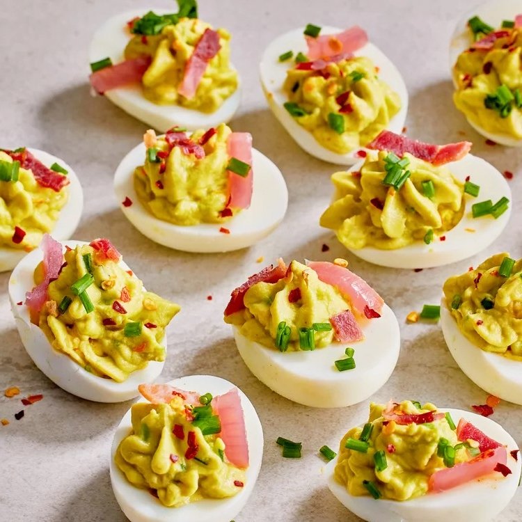 Creamy Avocado Deviled Eggs