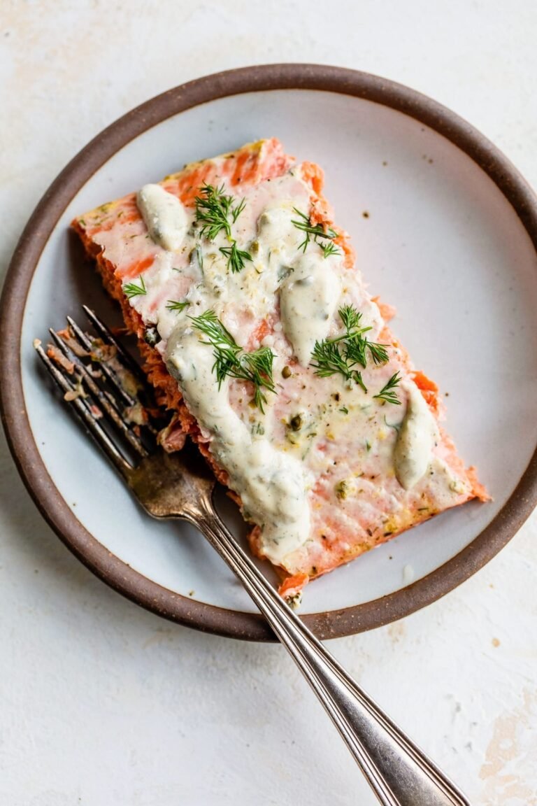 Slow-Roasted Salmon with Creamy Dill Sauce