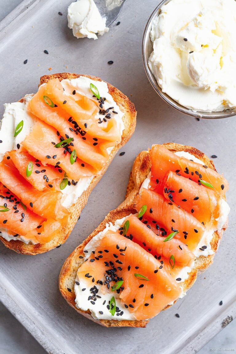 Smoked Salmon Toast with Whipped Cream Cheese