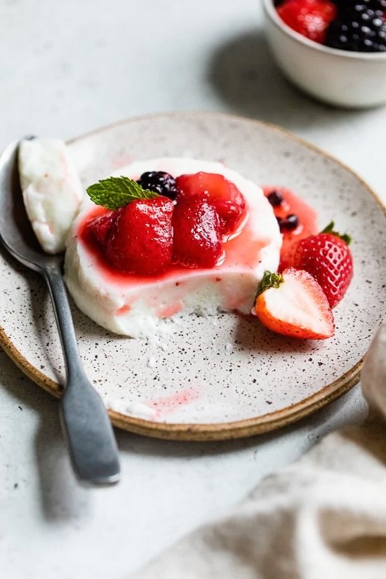 Macerated Berries with Yogurt Panna Cotta
