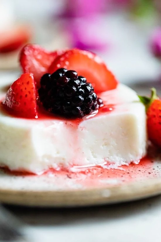 Macerated Berries with Yogurt Panna Cotta