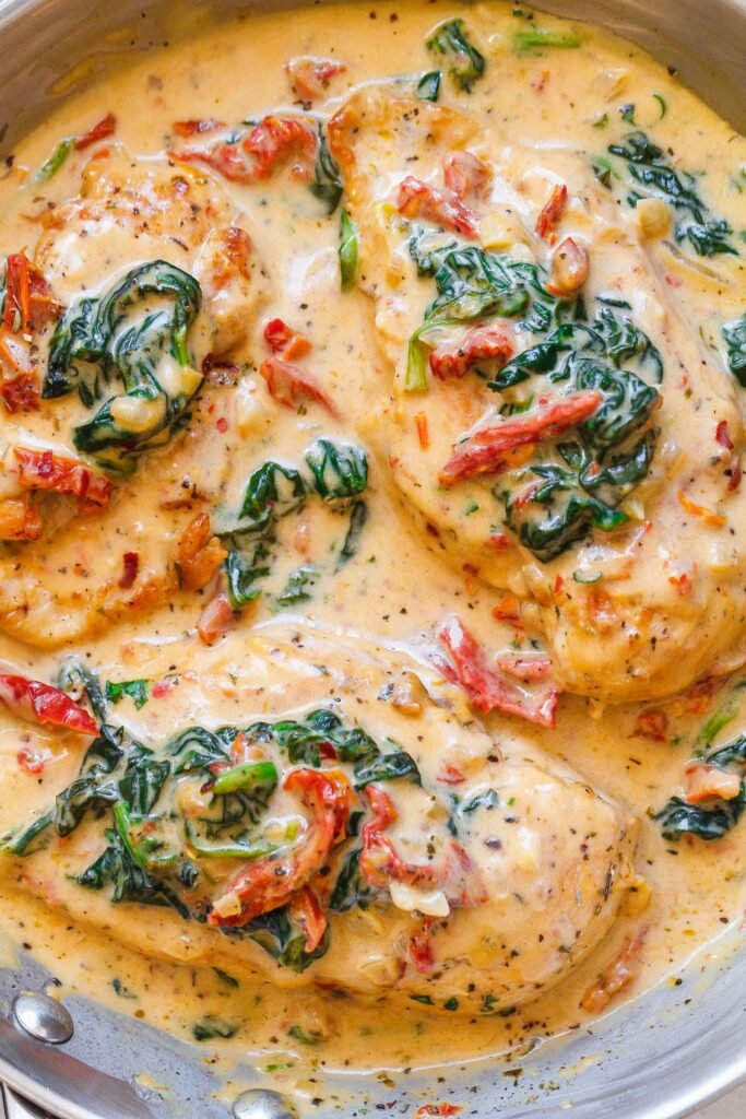 Creamy Chicken Breast in Spinach Parmesan Sauce