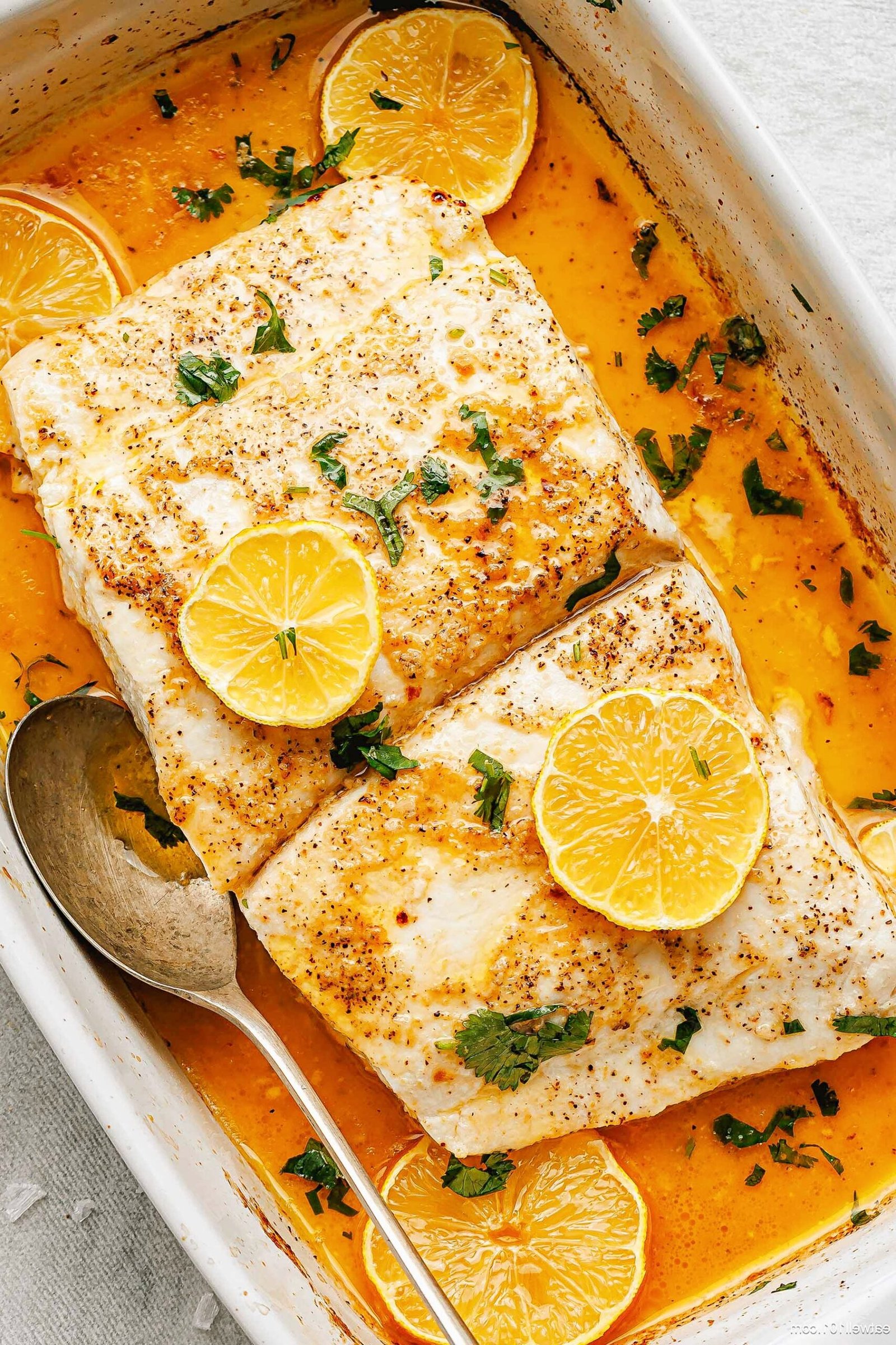 A Simple Lemon Butter Baked Fish