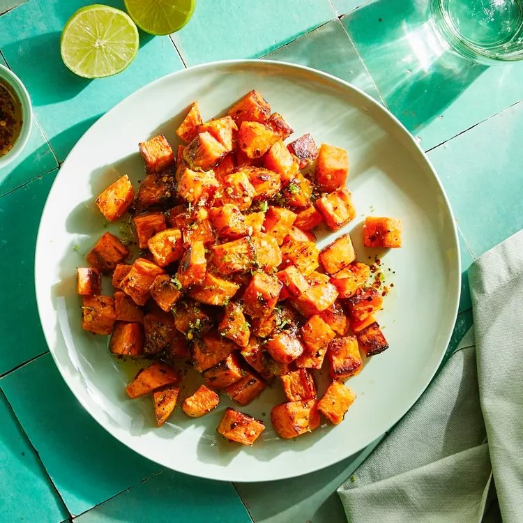 Roasted Sweet Potatoes with Cumin-Lime